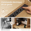 SoBuy FSB98-L-E-N Buffet de Cuisine Haut avec Prises Intégrées et LED – Plan de Travail, Multi-Rangements – 100×40×170 cm, Effet Chêne Clair