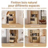 SoBuy FSB98-L-E-N Buffet de Cuisine Haut avec Prises Intégrées et LED – Plan de Travail, Multi-Rangements – 100×40×170 cm, Effet Chêne Clair