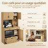 SoBuy FSB98-L-E-N Buffet de Cuisine Haut avec Prises Intégrées et LED – Plan de Travail, Multi-Rangements – 100×40×170 cm, Effet Chêne Clair