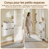 SoBuy FSR100-E-W Meuble Chaussures Entrée avec LED Détection Automatique – Ultra-Slim 19 cm, Crochets, Fixation Murale ou Sol, 8 Paires, Blanc