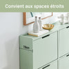 SoBuy FSR100-GR Meuble à Chaussures Ultra-Slim 19 cm – 4 Abattants, 8–12 Paires – Vert Sauge