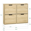 SoBuy FSR100-N Meuble à Chaussures Ultra-Slim 19cm – Gain de Place pour Entrée Étroite – 100x19x91 cm Naturel