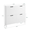 SoBuy FSR100-W Armoire à Chaussures Ultra-Slim 19cm – 4 Abattants, 12-20 Paires, Anti-Basculement, 60kg – Blanc