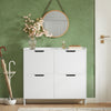 SoBuy FSR100-W Armoire à Chaussures Ultra-Slim 19cm – 4 Abattants, 12-20 Paires, Anti-Basculement, 60kg – Blanc