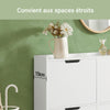 SoBuy FSR100-W Armoire à Chaussures Ultra-Slim 19cm – 4 Abattants, 12-20 Paires, Anti-Basculement, 60kg – Blanc
