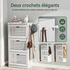 SoBuy FSR108-W Armoire à Chaussures 3 Abattants et Crochets, Meuble d'Entrée avec Porte-Manteau – 55x30x112 cm, Blanc