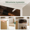Banc à chaussures SoBuy FSR128-W – fonctionnalités du tiroir et porte à treillis