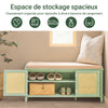 SoBuy FSR129-GR Banc à Chaussures 100cm – Coussin, 3 Tiroirs, 2 Portes Grille Ventilées, 150kg – Vert