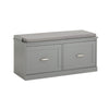 SoBuy FSR131-HG Banc à Chaussures avec Coussin Rembourré et 2 Portes, Meuble d'Entrée – 90x34x46 cm, Gris