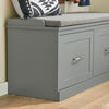 SoBuy FSR131-HG Banc à Chaussures avec Coussin Rembourré et 2 Portes, Meuble d'Entrée – 90x34x46 cm, Gris