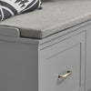 SoBuy FSR131-HG Banc à Chaussures avec Coussin Rembourré et 2 Portes, Meuble d'Entrée – 90x34x46 cm, Gris