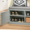 SoBuy FSR131-HG Banc à Chaussures avec Coussin Rembourré et 2 Portes, Meuble d'Entrée – 90x34x46 cm, Gris