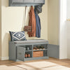 SoBuy FSR131-HG Banc à Chaussures avec Coussin Rembourré et 2 Portes, Meuble d'Entrée – 90x34x46 cm, Gris