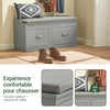 SoBuy FSR131-HG Banc à Chaussures avec Coussin Rembourré et 2 Portes, Meuble d'Entrée – 90x34x46 cm, Gris