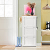 SoBuy FSR144-WN Armoire à Chaussures 3 Abattants et 2 Crochets, Meuble d'Entrée pour Couloir – Blanc et Naturel