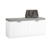 SoBuy FSR147-W Banc à Chaussures avec Coussin Rembourré et 2 Abattants pour Entrée Couloir – 105x35x48 cm, Blanc
