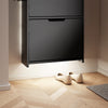 SoBuy FSR151-H-E-SCH Armoire à Chaussures Ultra-Slim 19 cm – 3 Abattants, Noir Mat avec LED