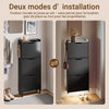 SoBuy FSR151-H-E-SCH Armoire à Chaussures Ultra-Slim 19 cm – 3 Abattants, Noir Mat avec LED