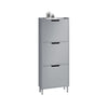 SoBuy FSR151-H-HG Armoire à Chaussures 3 Abattants Ultra-Slim 19cm, Rangement Compact pour Entrée Couloir – 50x19x129 cm, Gris