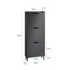 SoBuy FSR151-H-SCH Armoire à Chaussures 3 Abattants Ultra-Slim 19cm, Rangement Compact pour Entrée Couloir – 50x19x129 cm, Noir