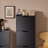 SoBuy FSR151-H-SCH Armoire à Chaussures 3 Abattants Ultra-Slim 19cm, Rangement Compact pour Entrée Couloir – 50x19x129 cm, Noir