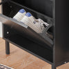 SoBuy FSR151-H-SCH Armoire à Chaussures 3 Abattants Ultra-Slim 19cm, Rangement Compact pour Entrée Couloir – 50x19x129 cm, Noir