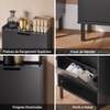 SoBuy FSR151-H-SCH Armoire à Chaussures 3 Abattants Ultra-Slim 19cm, Rangement Compact pour Entrée Couloir – 50x19x129 cm, Noir