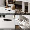 SoBuy FSR151-H-W Armoire à Chaussures 3 Abattants Ultra-Slim 19cm, Rangement Compact pour Entrée Couloir – 50x19x129 cm, Blanc