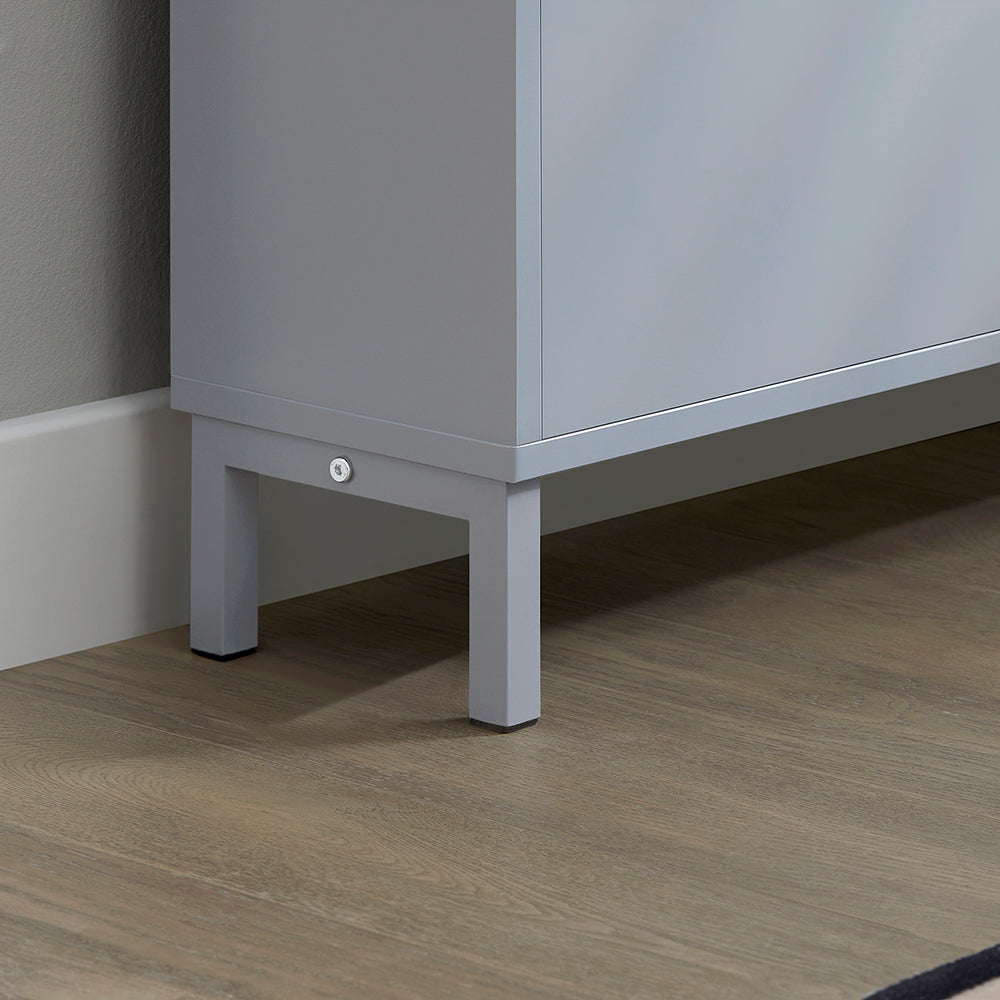 SoBuy FSR151-HG Armoire à Chaussures 2 Abattants Ultra-Slim 19cm, Rangement Compact pour Entrée Couloir – 50x19x91 cm, Gris