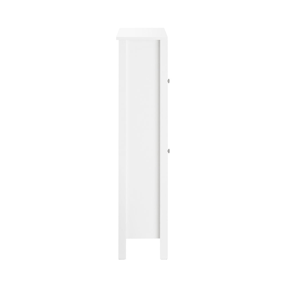 SoBuy FSR152-W Meuble à Chaussures à Abattants 2 Niveaux – Rangement Discret pour Entrée – 80x25x108 cm Blanc