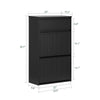 SoBuy FSR165-SCH Armoire à Chaussures avec Coussin Rembourré, Coffre de Rangement 2 Abattants pour Entrée – Noir