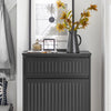 SoBuy FSR165-SCH Armoire à Chaussures avec Coussin Rembourré, Coffre de Rangement 2 Abattants pour Entrée – Noir