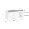 SoBuy FSR168-W Banc à Chaussures Banc de Rangement Meuble d'Entrée Meuble à Chaussures, 2 Portes Coussin Rembourré