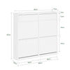 SoBuy FSR169-W Meuble à Chaussures à Abattants Ultra-Slim 19cm – Rangement Discret Gain de Place – 98x19x95 cm Blanc