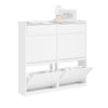SoBuy FSR169-W Meuble à Chaussures à Abattants Ultra-Slim 19cm – Rangement Discret Gain de Place – 98x19x95 cm Blanc