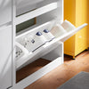 SoBuy FSR169-W Meuble à Chaussures à Abattants Ultra-Slim 19cm – Rangement Discret Gain de Place – 98x19x95 cm Blanc