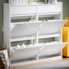 SoBuy FSR169-W Meuble à Chaussures à Abattants Ultra-Slim 19cm – Rangement Discret Gain de Place – 98x19x95 cm Blanc