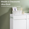 SoBuy FSR169-W Meuble à Chaussures à Abattants Ultra-Slim 19cm – Rangement Discret Gain de Place – 98x19x95 cm Blanc