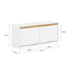 SoBuy FSR171-W Banc à Chaussures 104cm – 2 Abattants, Compartiment Supérieur, 240kg, MDF E1 – Blanc et Bois