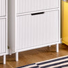 SoBuy FSR177-H-W Meuble à Chaussures à Abattants Ultra-Slim 19cm – Rangement Discret Gain de Place – 50x19x130 cm Blanc