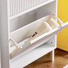 SoBuy FSR177-H-W Meuble à Chaussures à Abattants Ultra-Slim 19cm – Rangement Discret Gain de Place – 50x19x130 cm Blanc