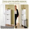 SoBuy FSR177-H-W Meuble à Chaussures à Abattants Ultra-Slim 19cm – Rangement Discret Gain de Place – 50x19x130 cm Blanc