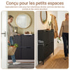 SoBuy FSR177-L-SCH Armoire à Chaussures 4 Abattants Ultra-Slim 19cm, Rangement 8-12 Paires pour Entrée – 100x19x91 cm, Noir