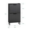 SoBuy FSR177-SCH Armoire à Chaussures 2 Abattants Ultra-Slim 19cm, Rangement Compact pour Entrée Couloir – 50x19x90 cm, Noir