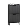 SoBuy FSR177-SCH Armoire à Chaussures 2 Abattants Ultra-Slim 19cm, Rangement Compact pour Entrée Couloir – 50x19x90 cm, Noir