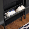 SoBuy FSR177-SCH Armoire à Chaussures 2 Abattants Ultra-Slim 19cm, Rangement Compact pour Entrée Couloir – 50x19x90 cm, Noir