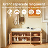 SoBuy FSR188-N Banc à Chaussures avec Coussin – 3 Portes, 4 Compartiments, 10 Paires, 225 kg, 104×35×47 cm, Naturel