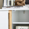 SoBuy FSR189-WN Armoire à Chaussures 3 Abattants et 1 Porte, Grande Capacité 20 Paires pour Entrée – 80x34x122 cm, Blanc et Naturel