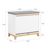 SoBuy FSR191-WN Banc à Chaussures avec Coussin Rembourré et 1 Abattant pour Entrée Couloir – 60x34x55 cm, Blanc et Naturel