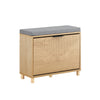 SoBuy FSR199-N Banc à Chaussures avec Coussin Rembourré, Abattant et Rangement Caché, Slim 24cm pour Entrée – 60x24x50 cm, Naturel
